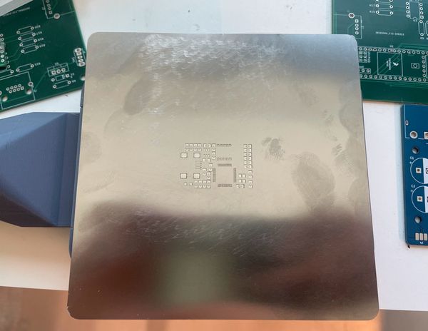 stencil aligned on jig